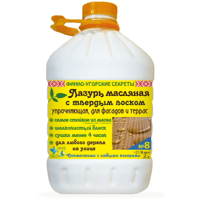 Масляная лазурь с твердым воском «Финно-угорские секреты» для наружных работ