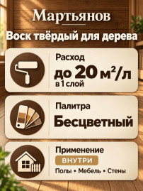 Воск твёрдый для дерева «Мартьянов»