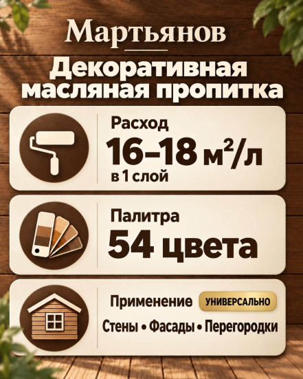 Декоративная масляная пропитка «Мартьянов»