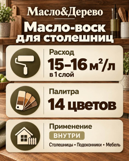 Масло-воск для столешниц «Масло &amp; Дерево»
