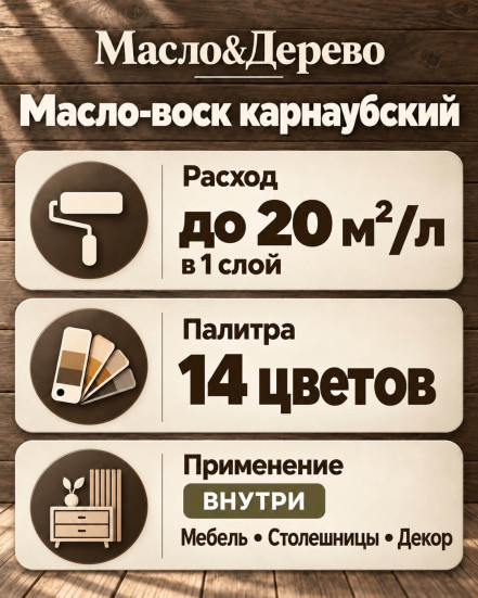 Масло-воск карнаубский «Масло &amp; Дерево»