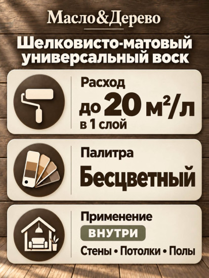 Шелковисто-матовый универсальный воск «Масло &amp; Дерево»