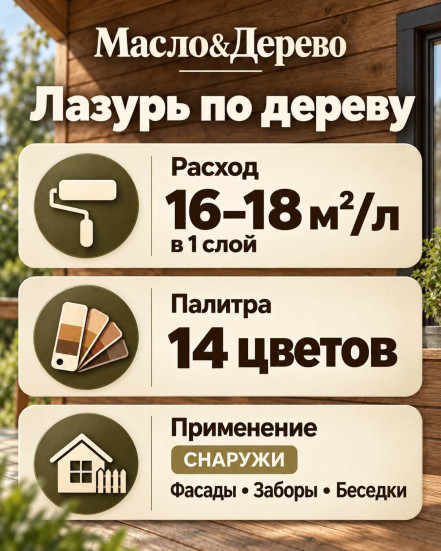 Лазурь по дереву «Масло&amp;Дерево»