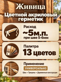 Цветной акриловый герметик для дерева «Живица»