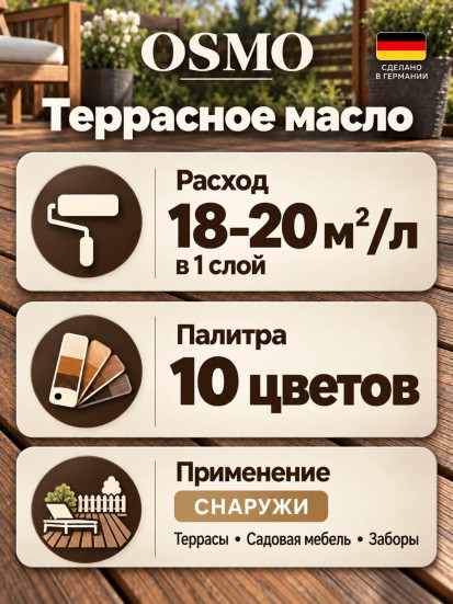 Цветное террасное масло «Osmo» Terrassen-Ole