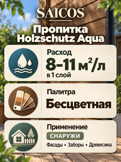 Защитная пропитка на водной основе «Saicos» Holzschutz-Impragnierung Aqua