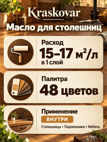 Масло Kraskovar Wood Top для столешниц