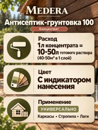 Антисептик-грунтовка Medera 100 Concentrate