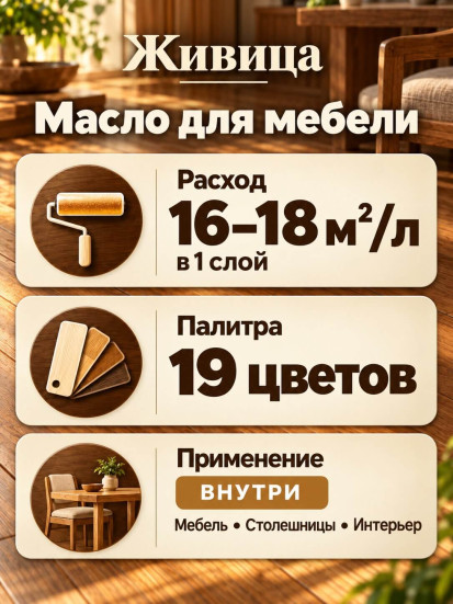 Масло для деревянной мебели «Живица Про»