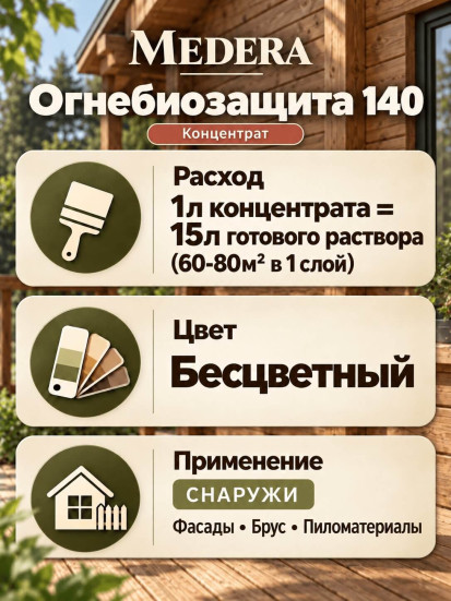 Огнебиозащита Medera 140 Concentrate