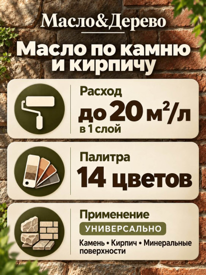 Масло по камню и кирпичу «Масло &amp; Дерево»