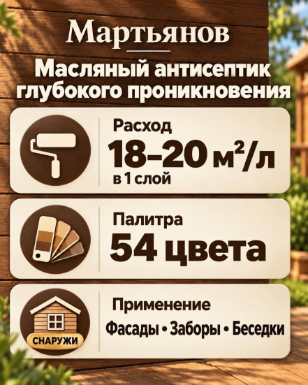 Масляный антисептик глубокого проникновения «Мартьянов»