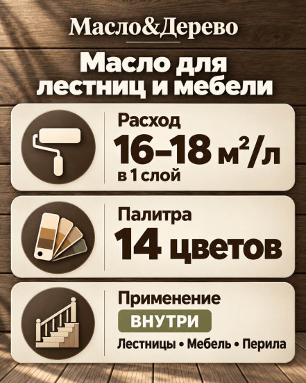 Масло для лестниц и мебели «Масло &amp; Дерево»
