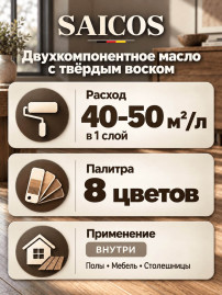 Двухкомпонентное масло с твердым воском SAICOS Single Top Oil (2K)