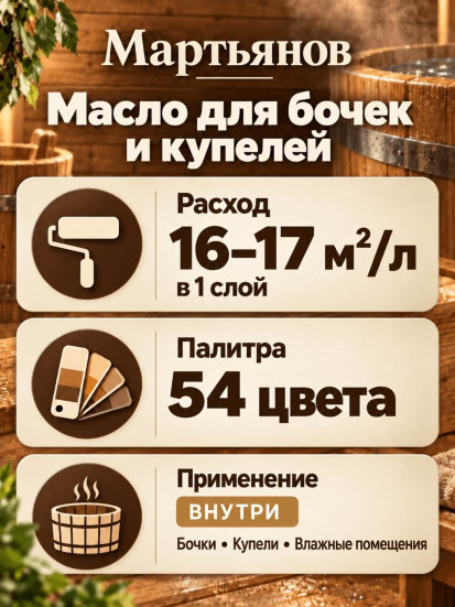 Масло для бочек и купелей «Мартьянов»
